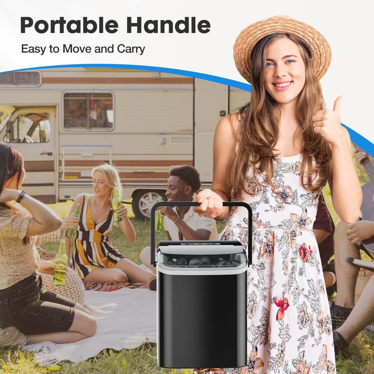 Frosty Drop Ice Maker - Portable, Self-Cleaning, Fast!
