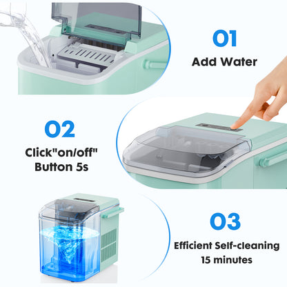 Frosty Drop Portable Ice Maker with Self Cleaning Feature