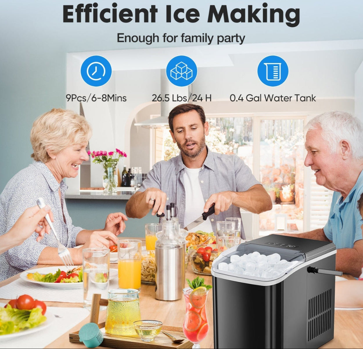 Frosty Drop Ice Maker - Portable, Self-Cleaning, Fast!